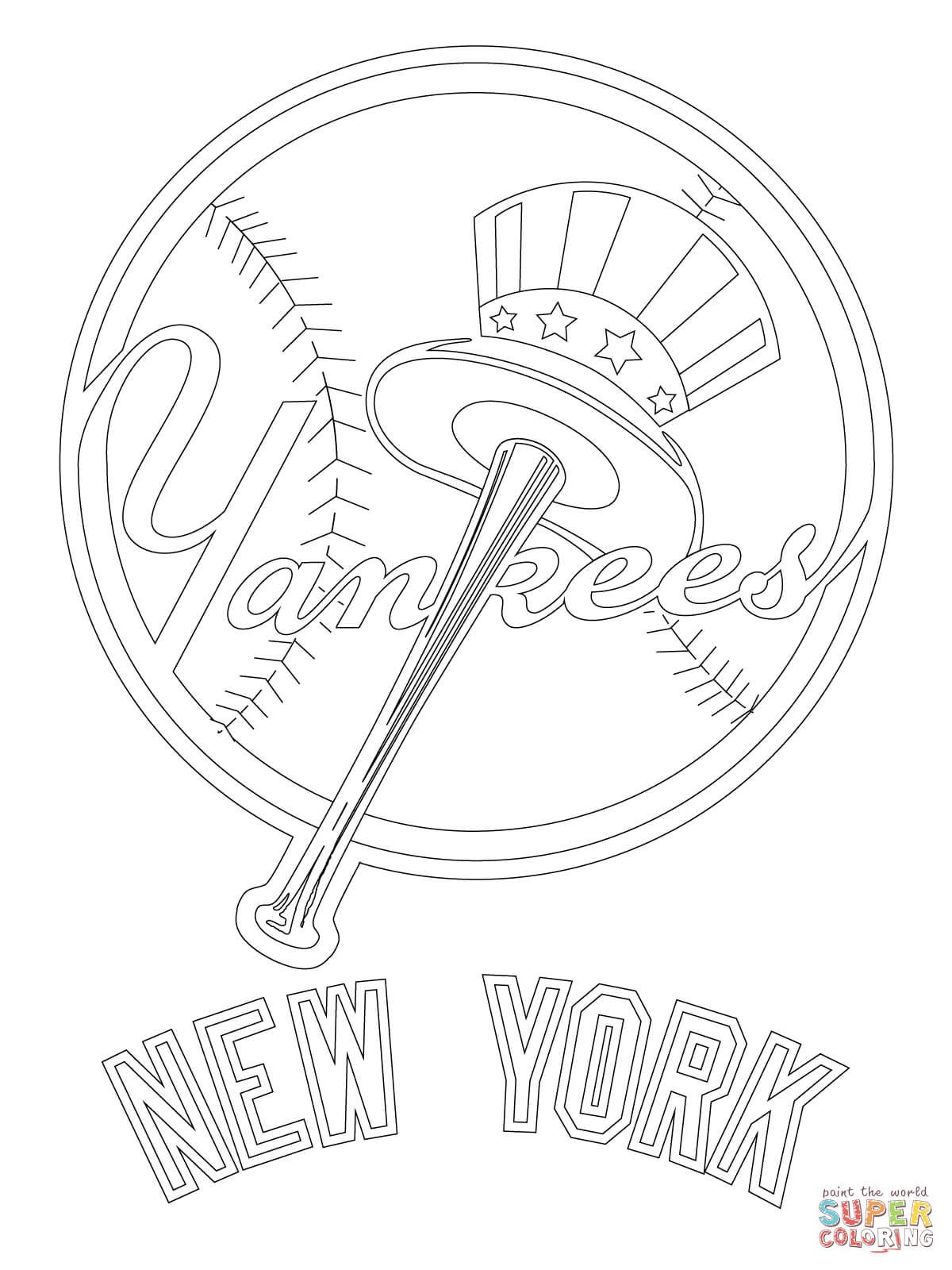 New york yankees logo super coloring baseball coloring pages new york yankees logo sports coloring pages