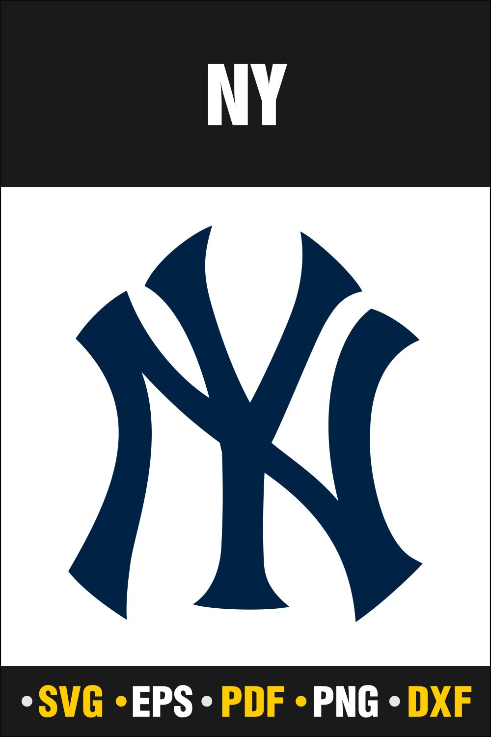 New york yankees svg ny svg vector cut file cricut silhouette pdf png dxf decal sticker stencil vinyl