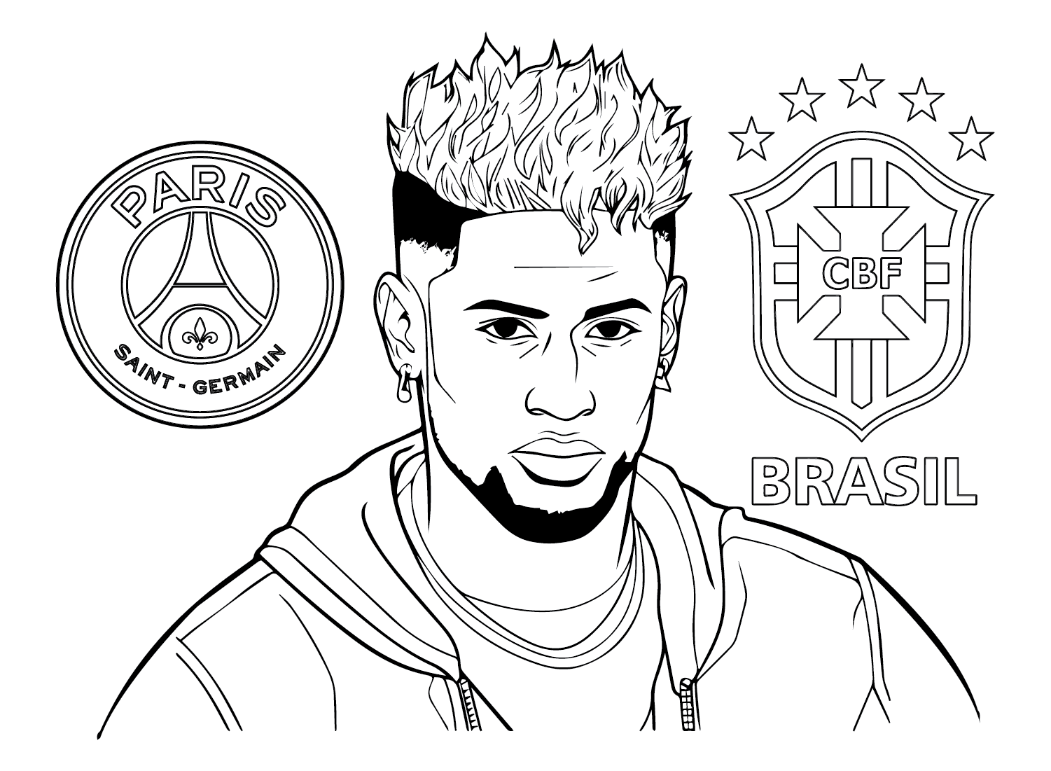 Neymar coloring pages