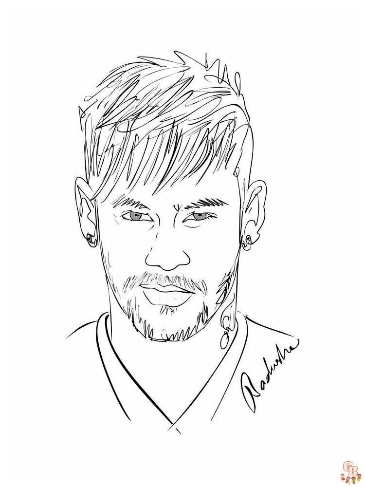 Neymar coloring pages free printable for kids