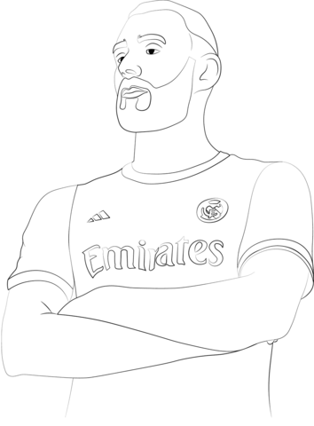 Karim benzema coloring page free printable coloring pages