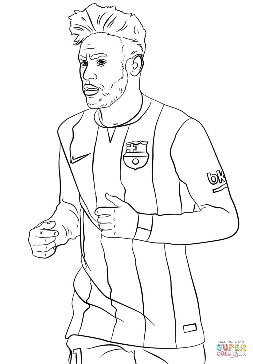 Neymar coloring page free printable coloring pages