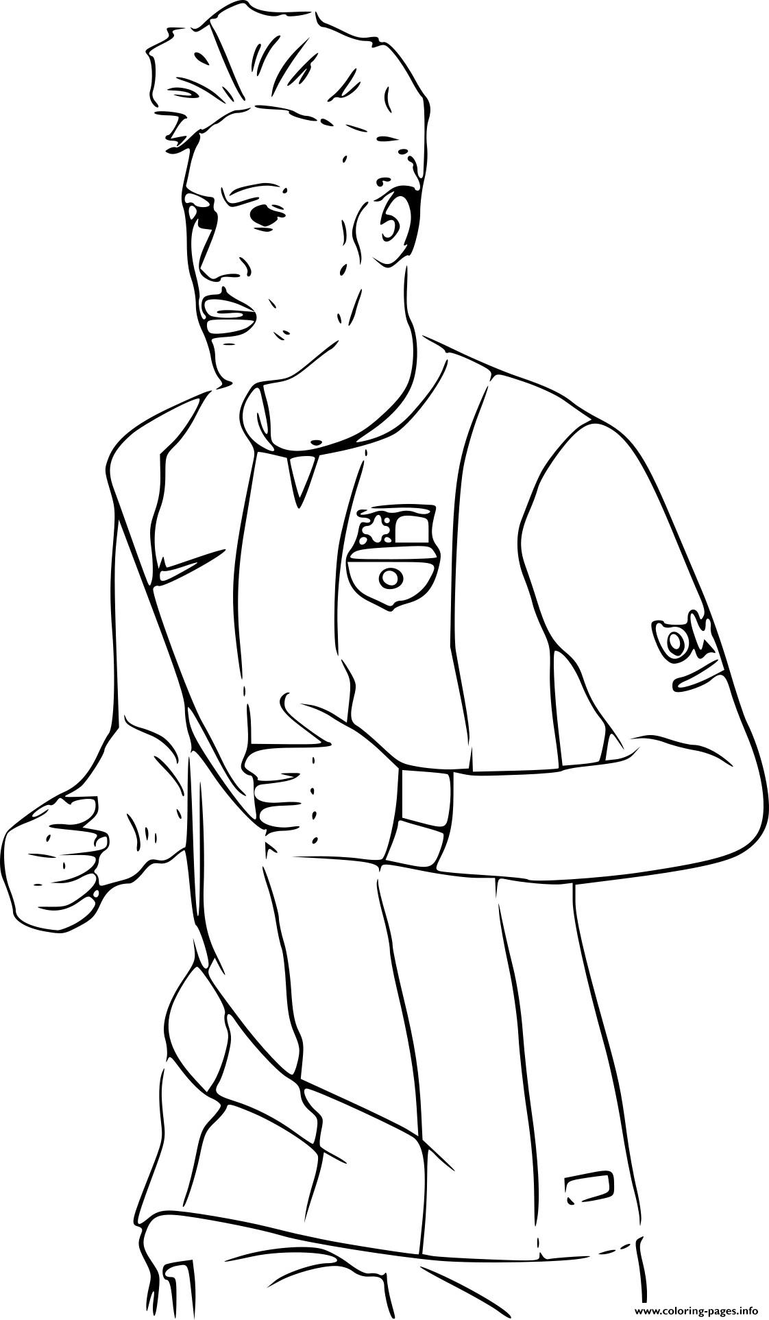 Neymar fc barcelone soccer coloring page printable