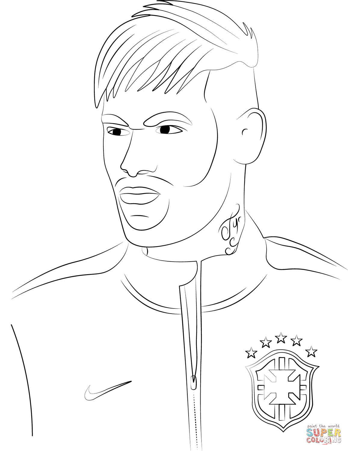 Neymar coloring page free printable coloring pages