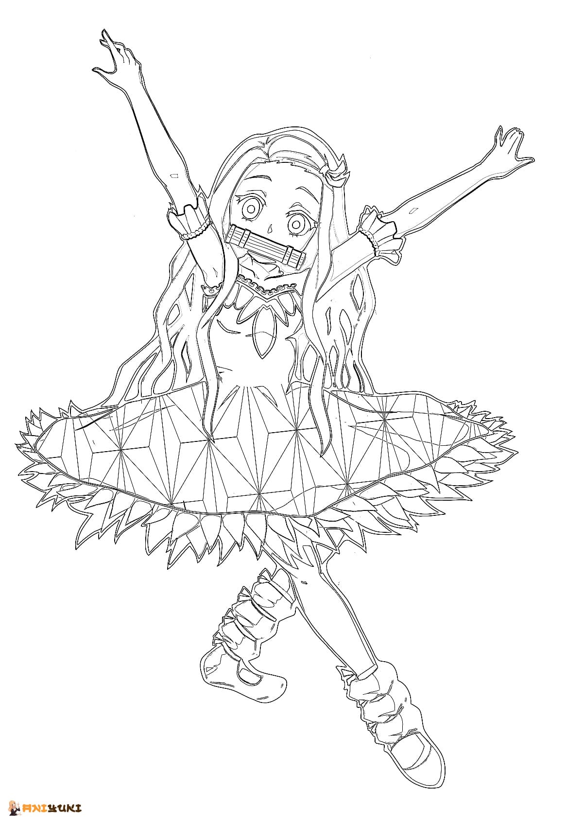 Nezuko kamado coloring pages