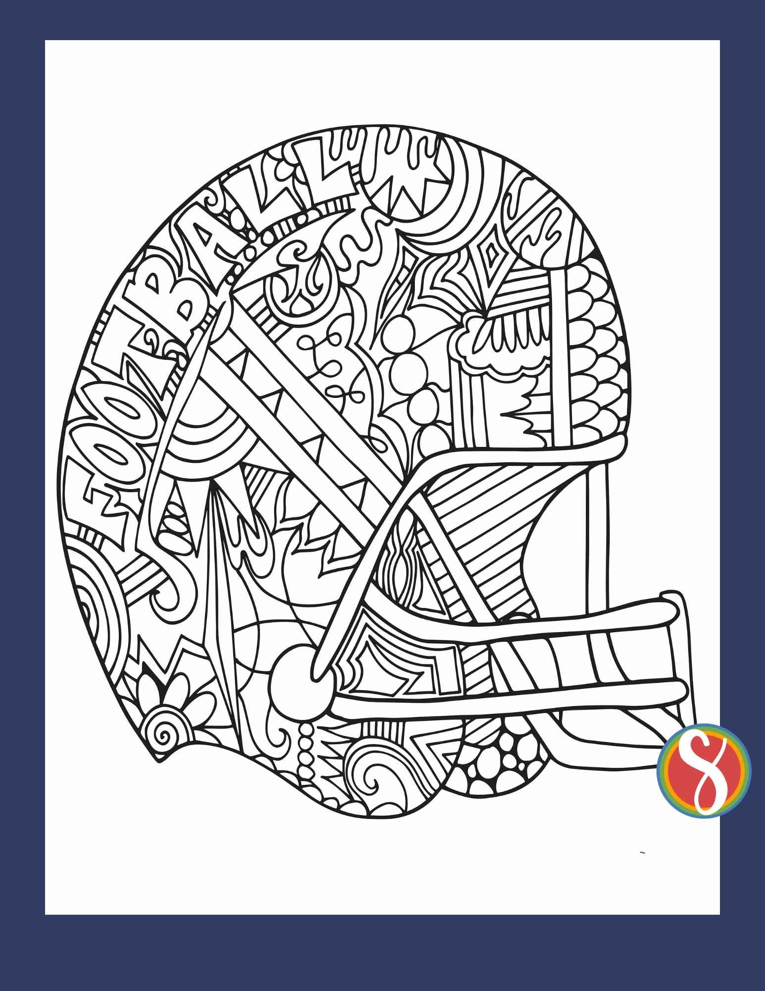 Free football coloring pages â stevie doodles