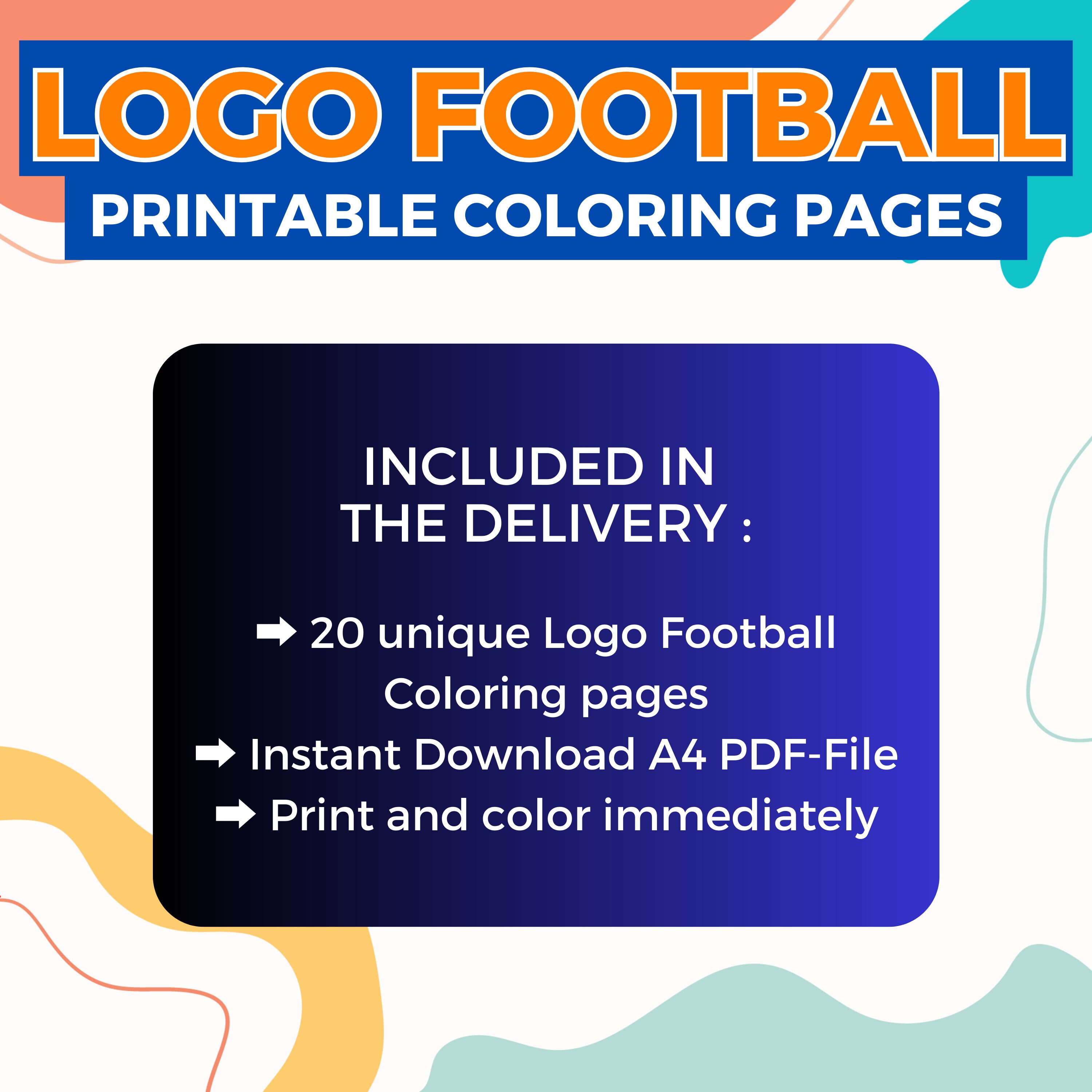 Football team logos to color coloring pages to print instantly