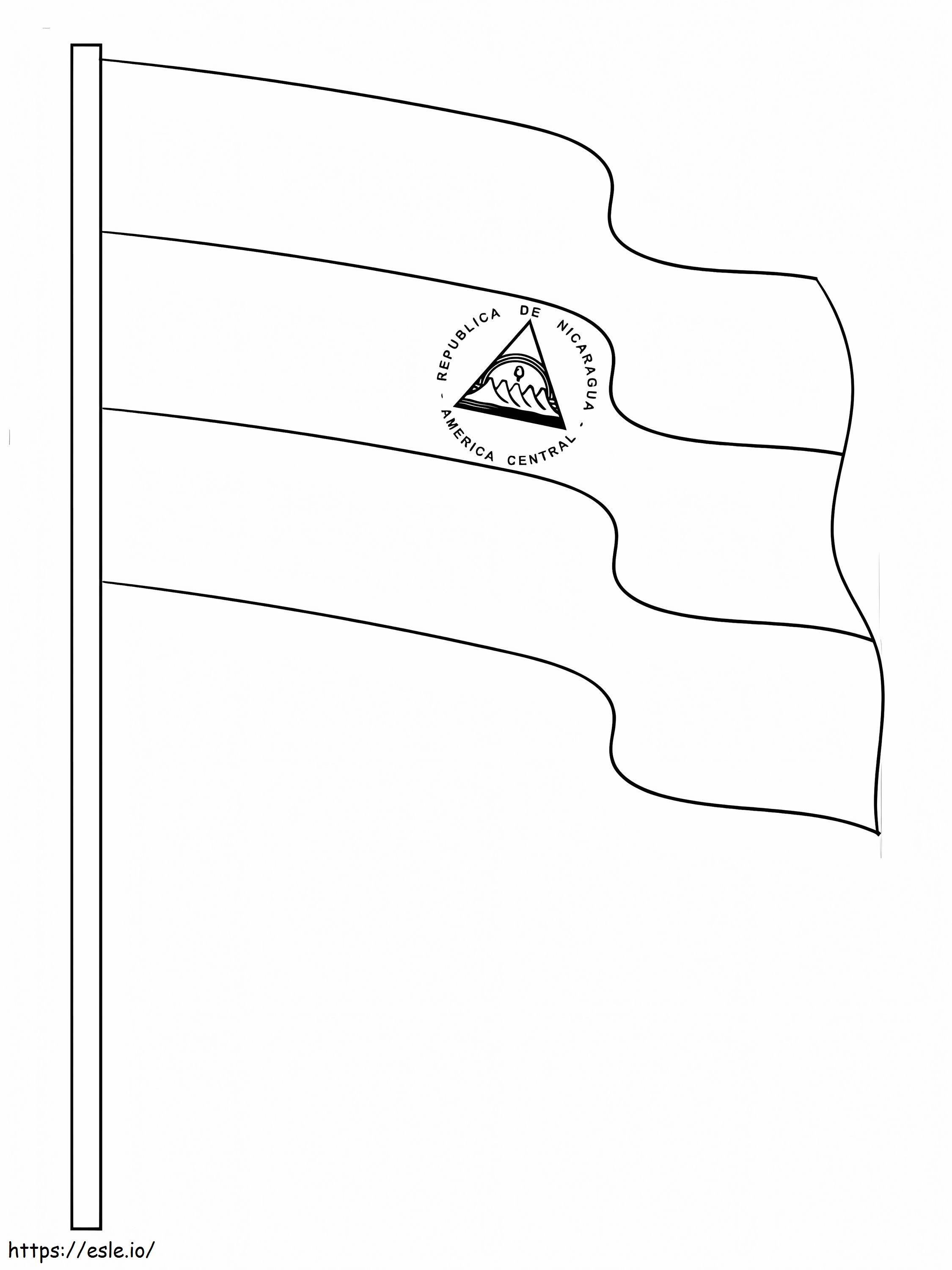 Printable nicaragua flag coloring page