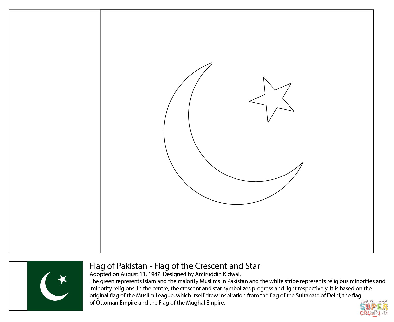 Flag of pakistan coloring page free printable coloring pages