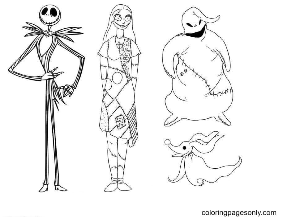 Nightmare before christmas coloring pages printable for free download