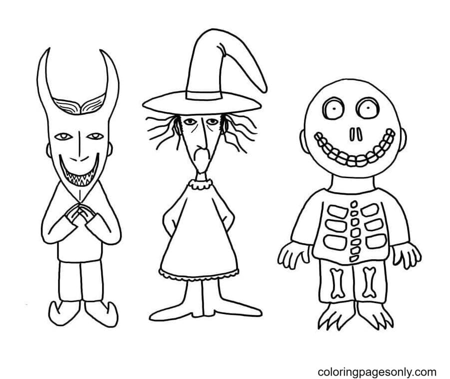 Nightmare before christmas coloring pages