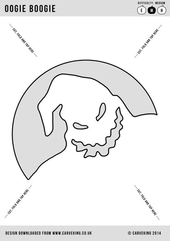 Spooky oogie boogie pumpkin stencil for halloween decorating