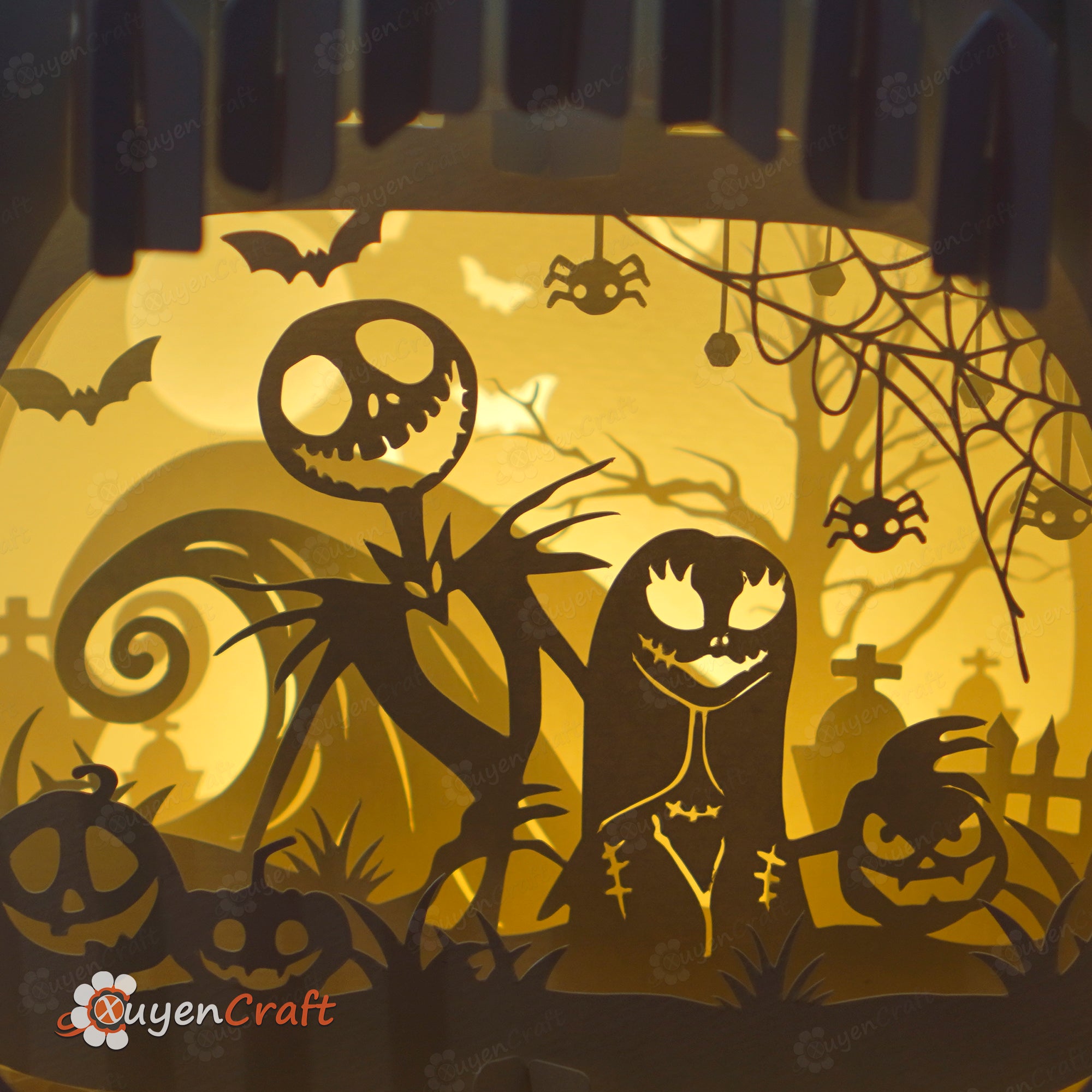 Nightmare halloween pumpkin pop up svg template nightmare before chris â