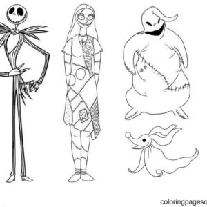 Nightmare before christmas coloring pages printable for free download