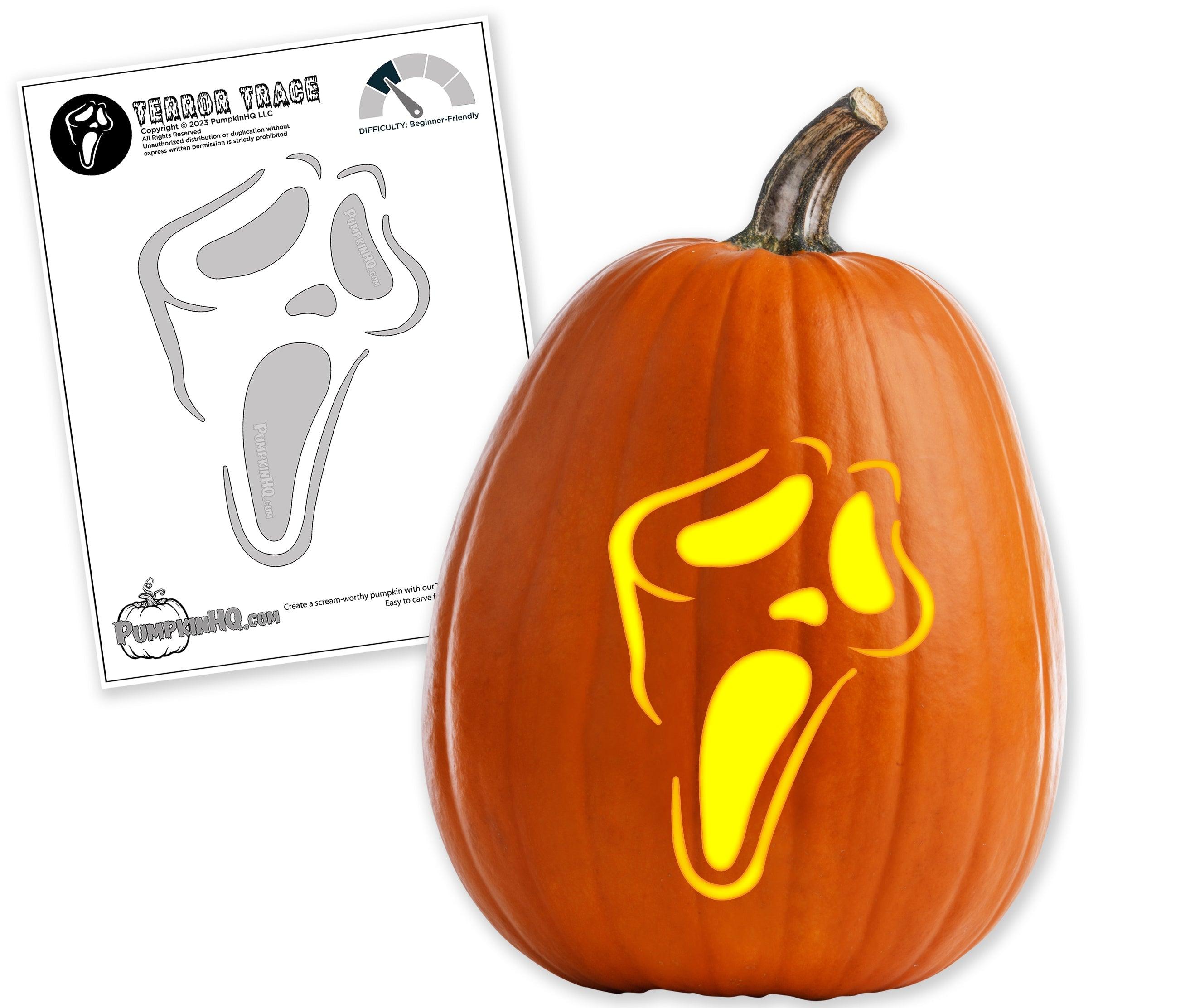 Ghost face pumpkin carving stencil