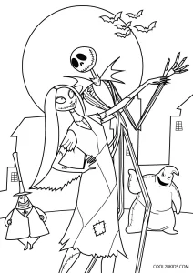 Free printable nightmare before christmas coloring pages for kids