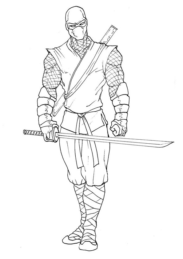 Coloring pages ninja warrior coloring page