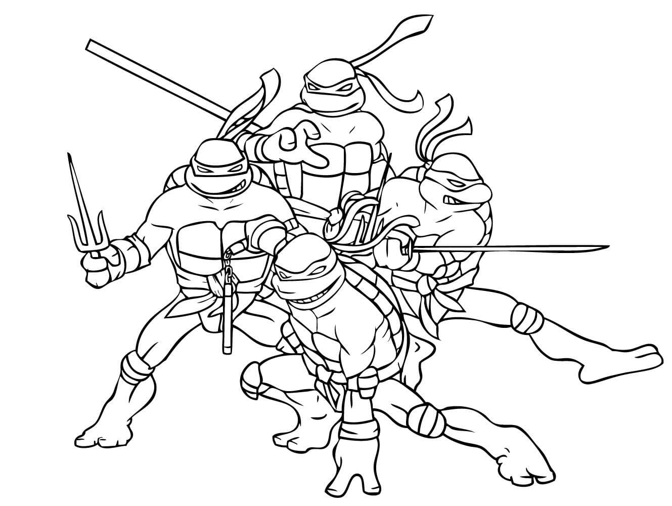 Ninja turtles image coloring page