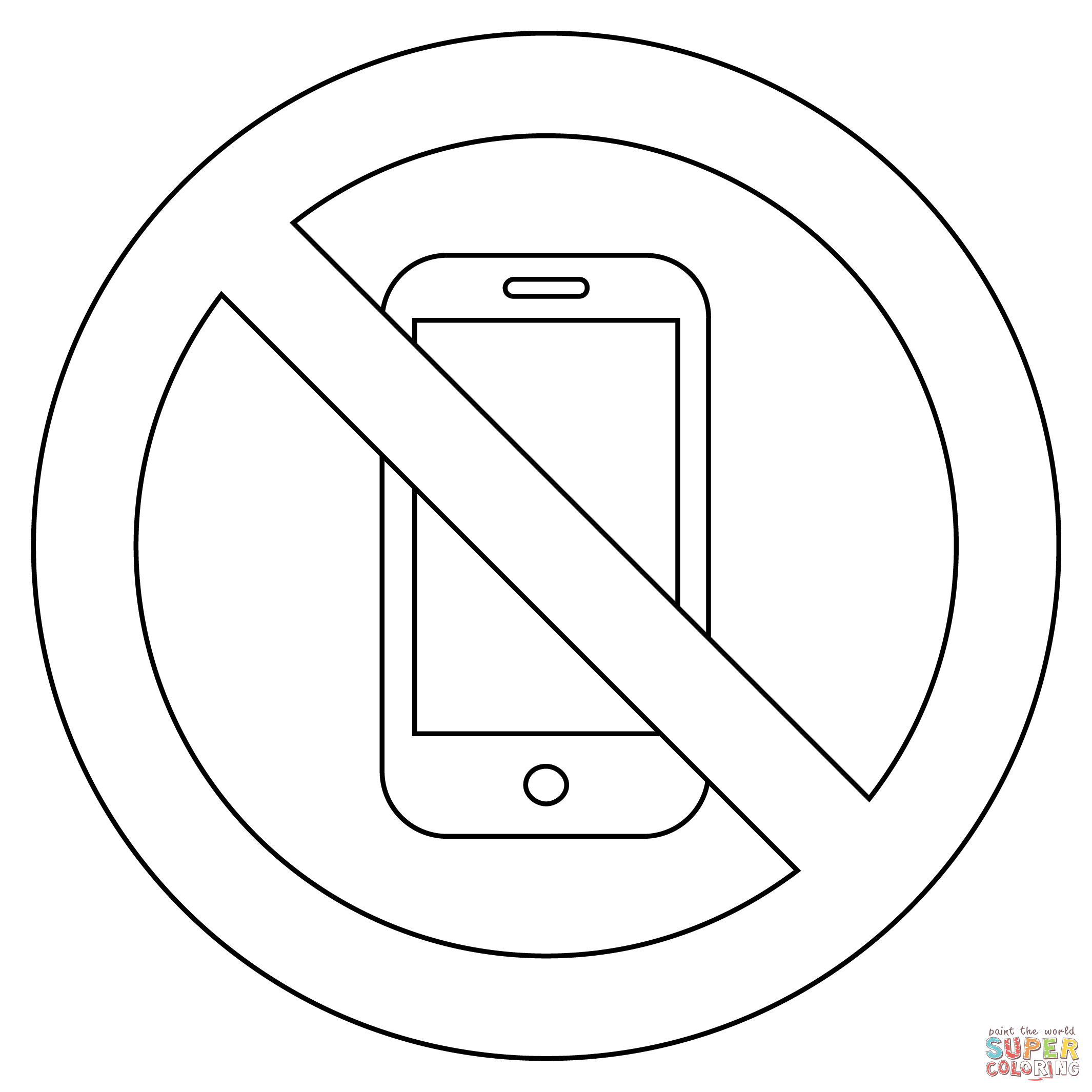 No mobile phones coloring page free printable coloring pages