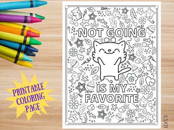 Printable coloring page funny introvert doodles instant download adults kids teens art therapy