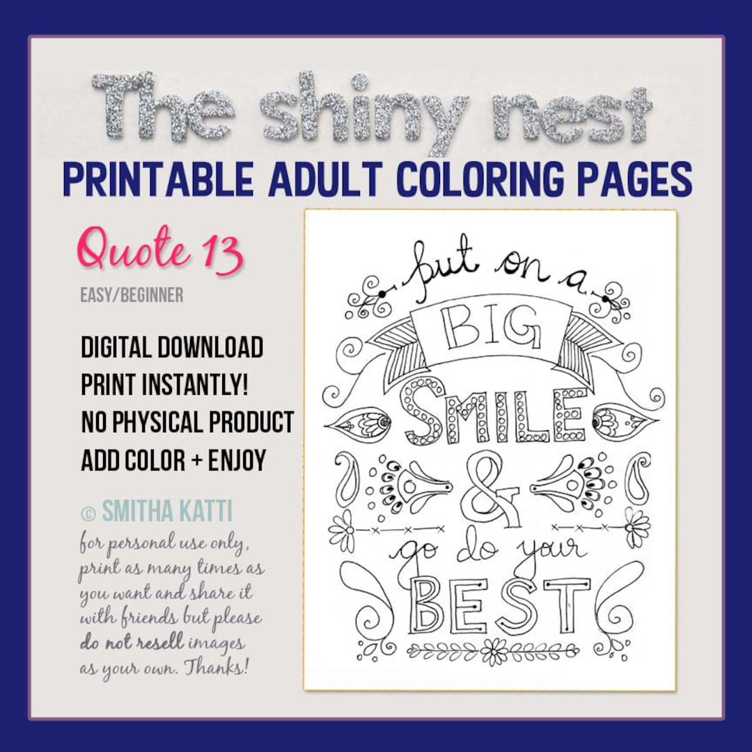 Quote coloring page adult coloring pages adult colouring mindfulness coloring pages printable motivation stress relief quote