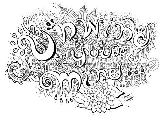 Unwind your mind coloring page adult coloring page zendoodle