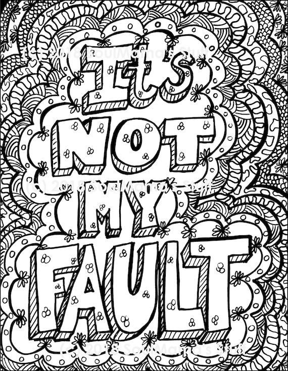 Its not my fault coloring page dont blame me digital download pdf adult coloring anti