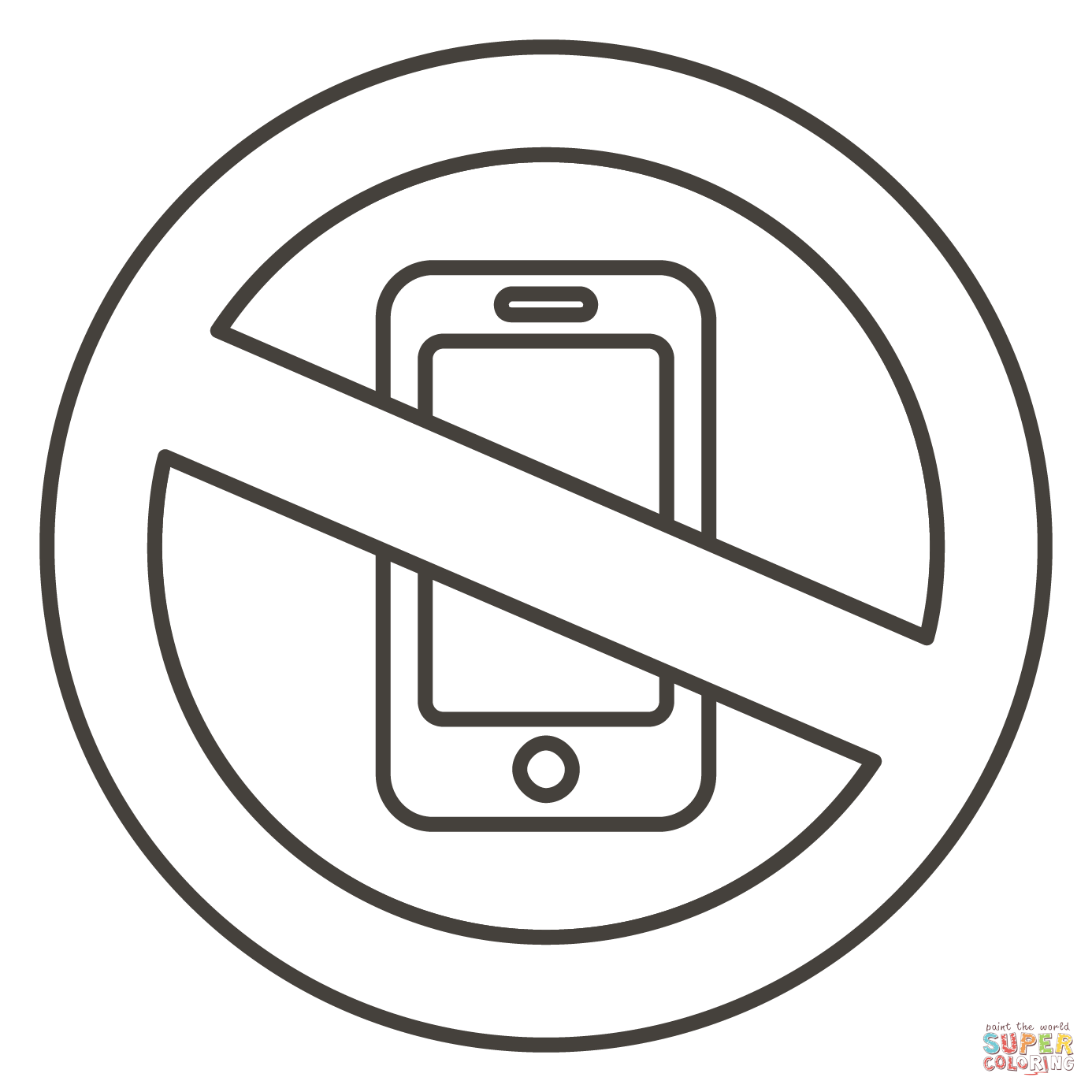 No mobile phones coloring page free printable coloring pages