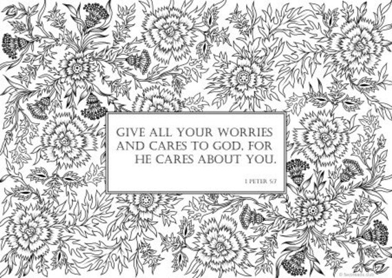 All your worries printable adult coloring page from favoreads coloring book pages for adults and kids coloring sheets coloring designs