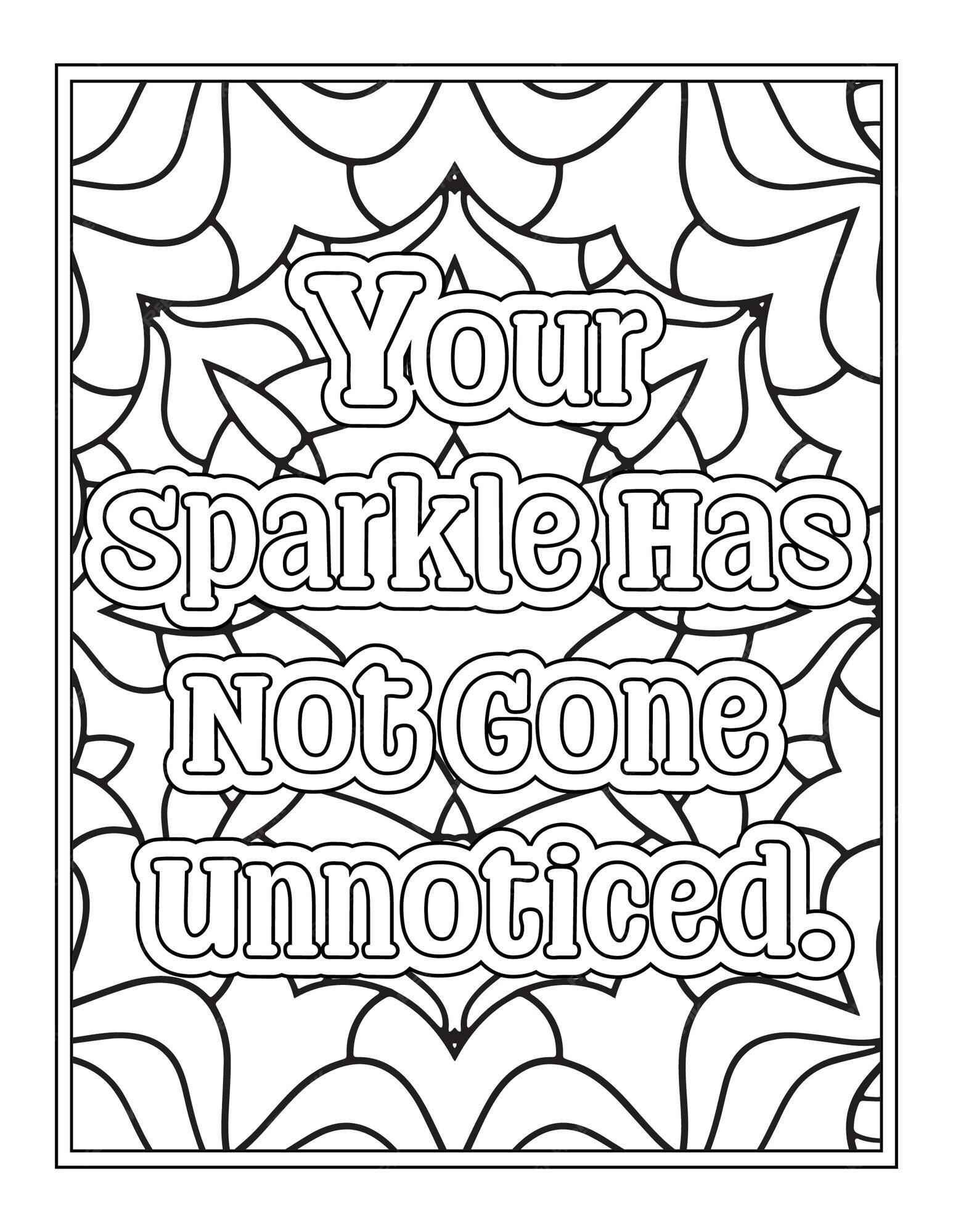 Premium vector unicorn quotes coloring pages for kdp coloring pages