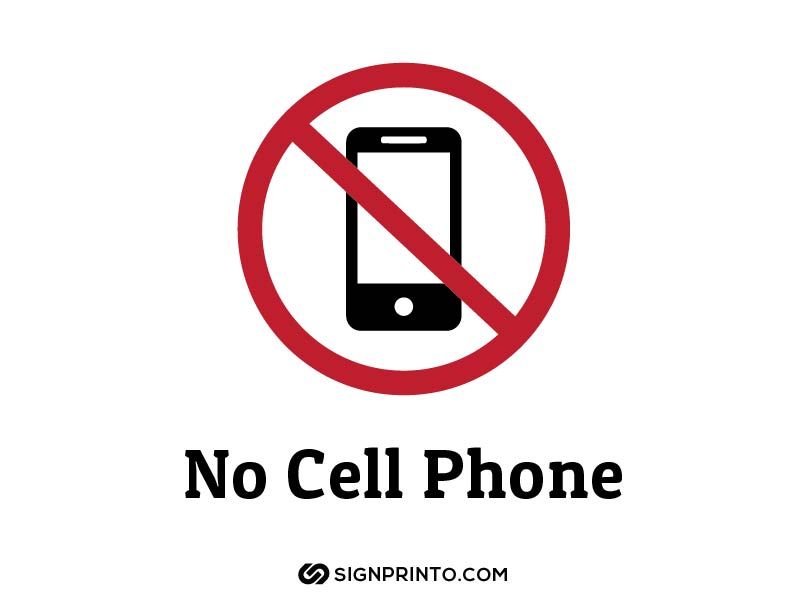 No cell phone sign designs