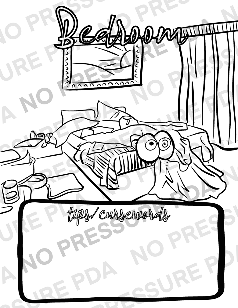 Hate bedroom printable coloring sheet