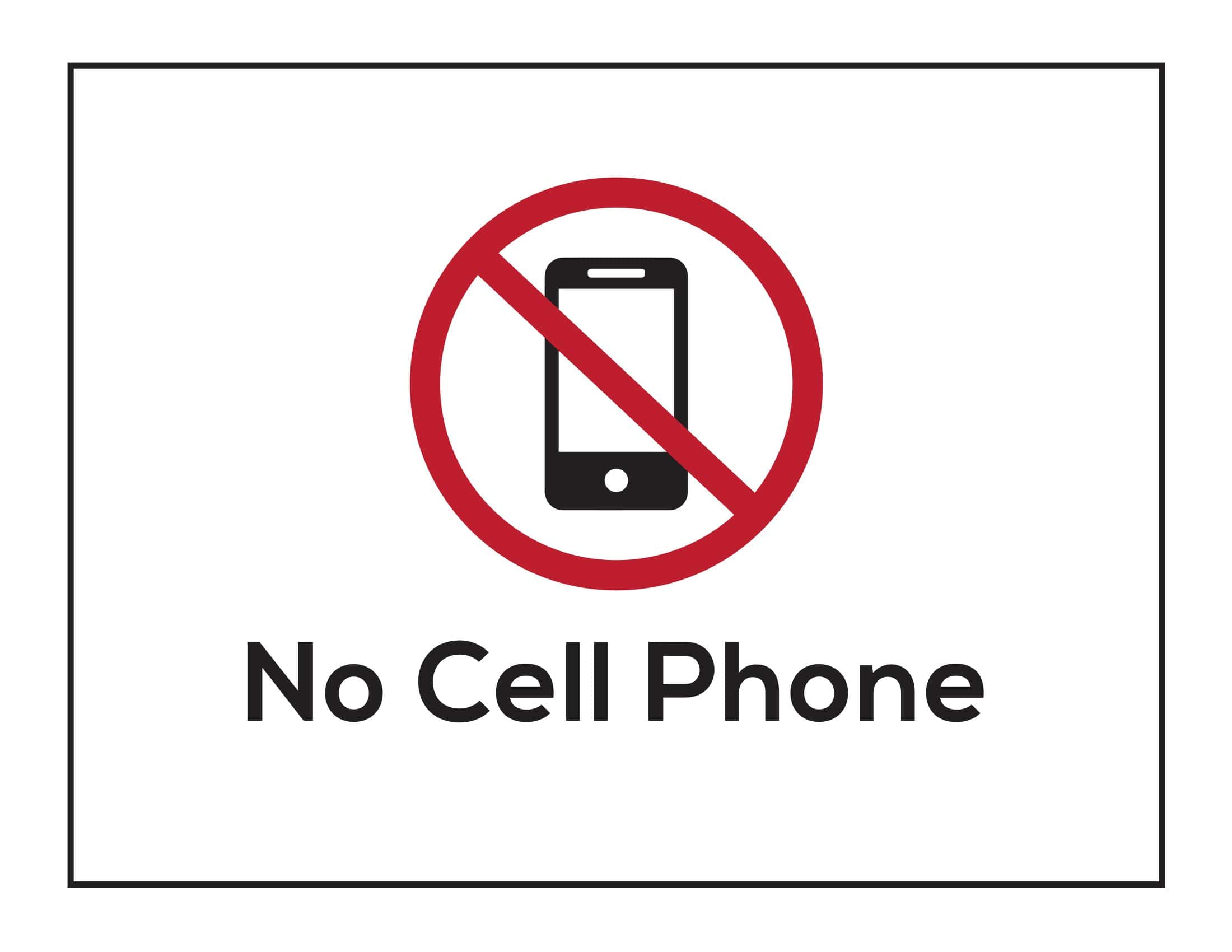 Free printable no cell phone sign templates pdf