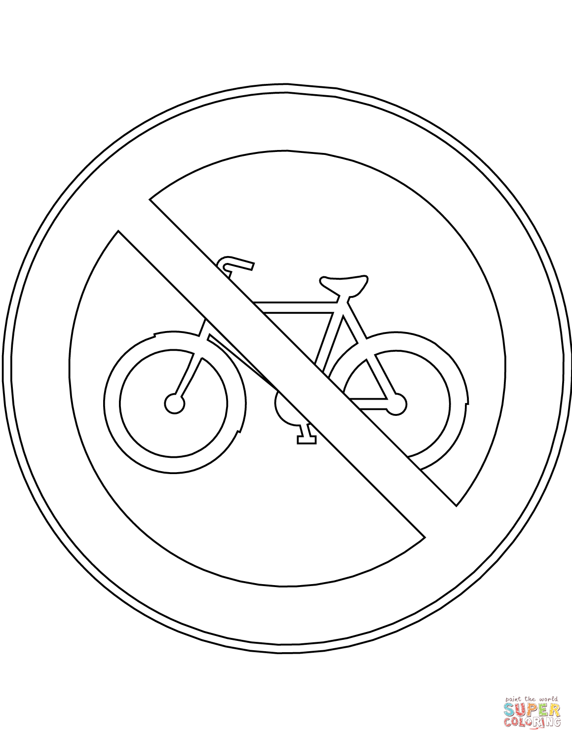 No bicycles sign in finland coloring page free printable coloring pages