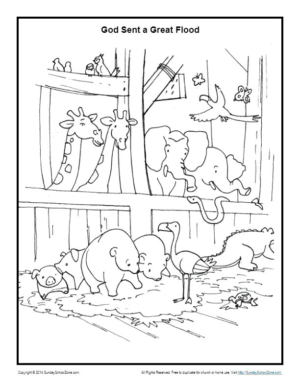 Animals in the ark coloring page noahs ark coloring pages