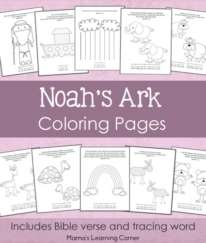 Free printables for kids noahs ark coloring pages