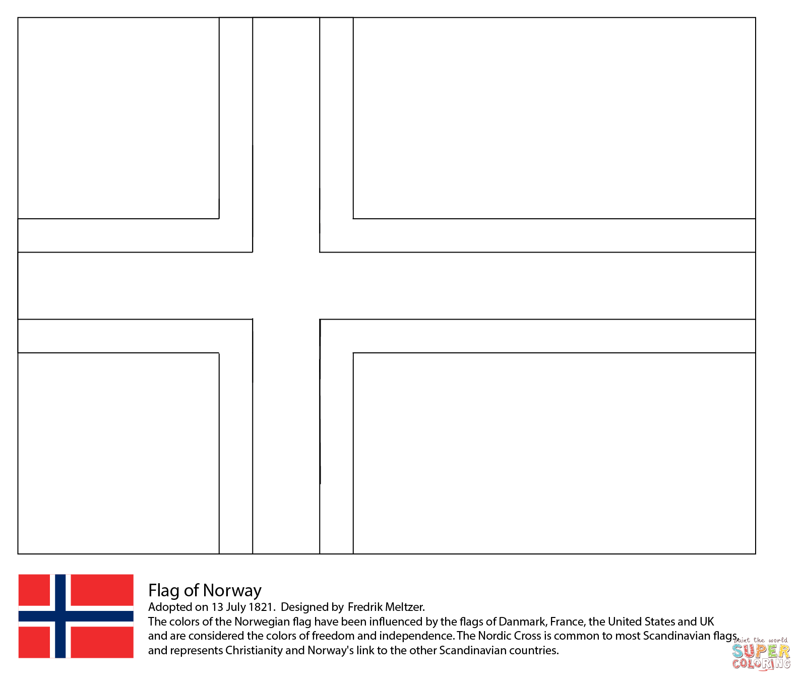 Flag of norway coloring page free printable coloring pages