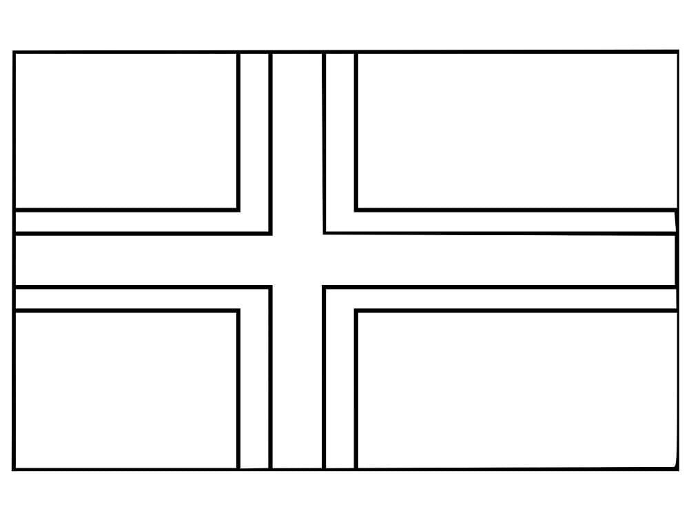 Norway flag printable coloring page