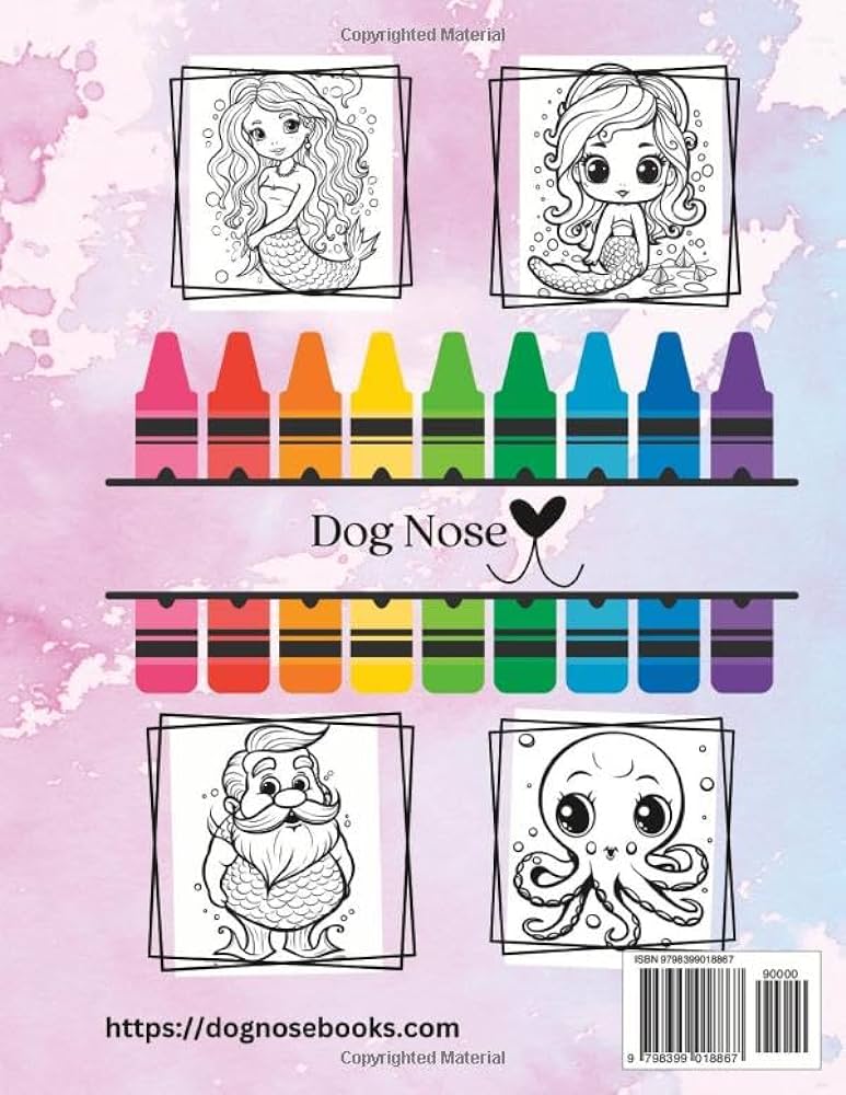 Mermaids large print coloring book for kids large print simple mermaid coloring pages nose dog books