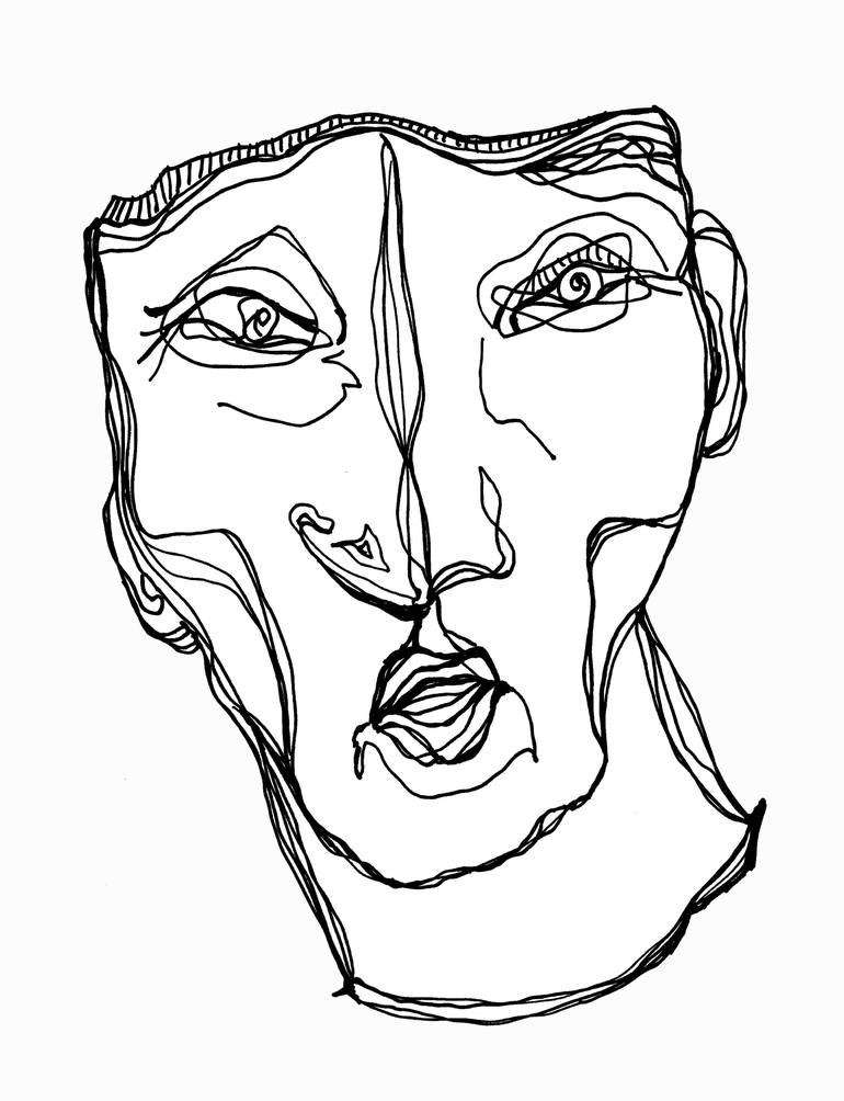 Cartoon face figurative from coloring book man woman person individual eyes nose ears bacon inspired drawing by grace divine saatchi art