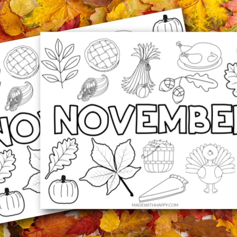 Free november coloring page printable fall coloring