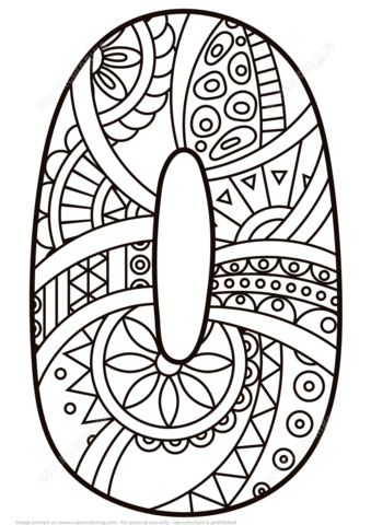 Number zentangle coloring page free printable coloring pages
