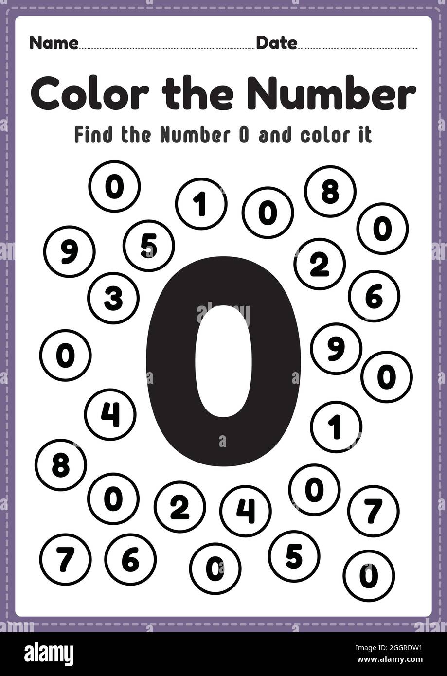 Math coloring counting number worksheet maths activities for kindergarten kids to learn basic mathematics skills in a printable page stock vector image art