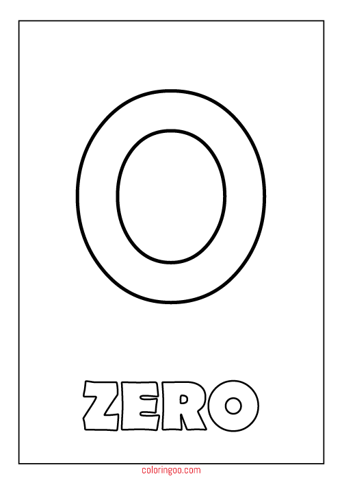 Printable number zero coloring page pdf for kids high quality free printable pdf coloring drawing â printable numbers free printable numbers coloring pages