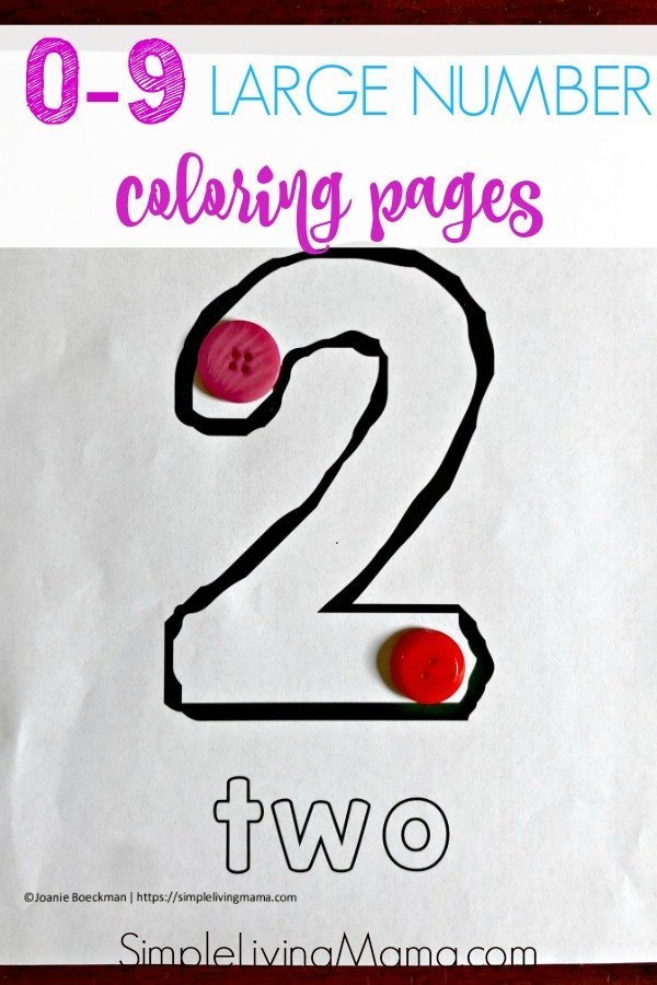 Free large printable number coloring pages