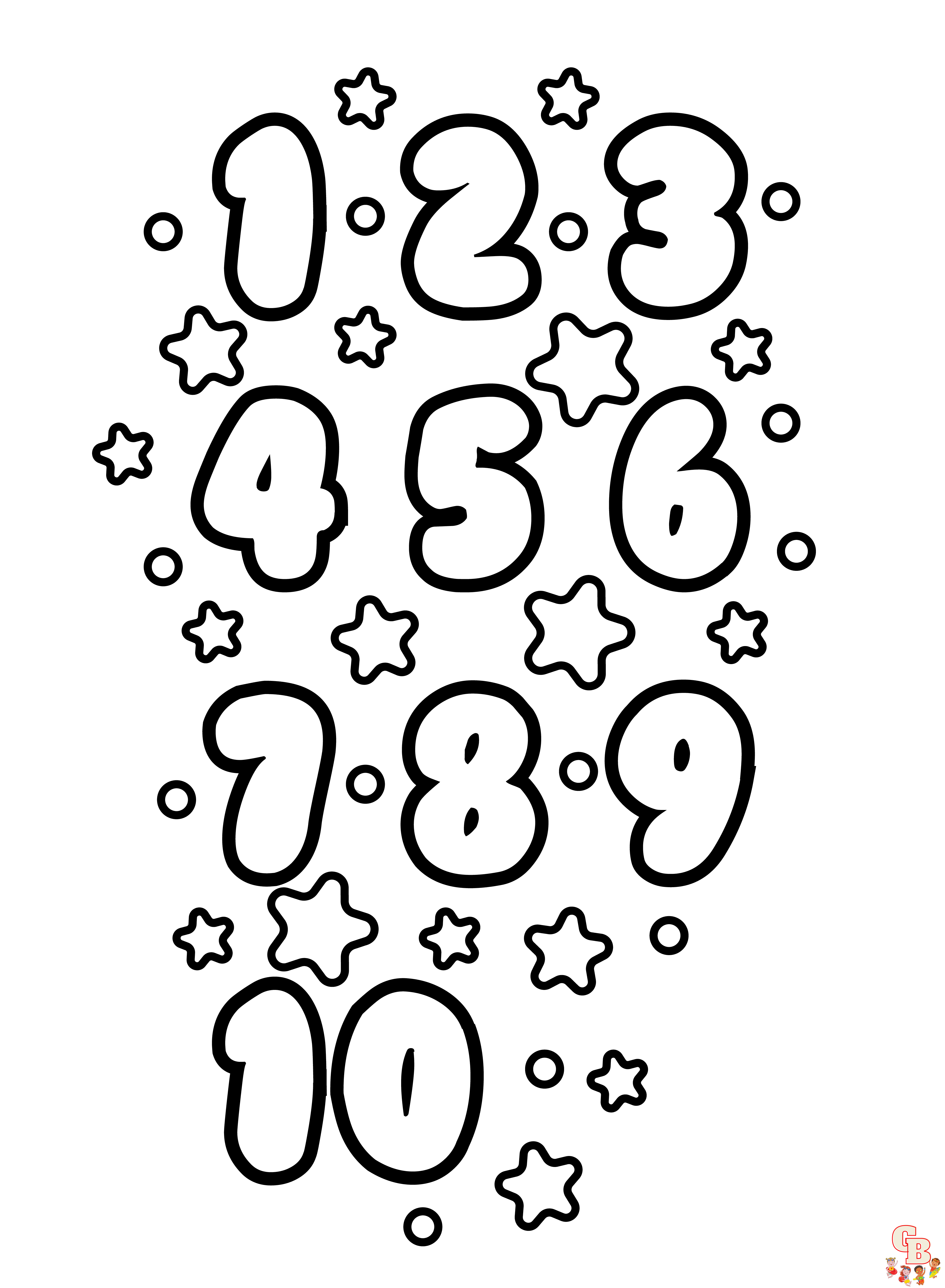 Printable number coloring pages free for kids and adults