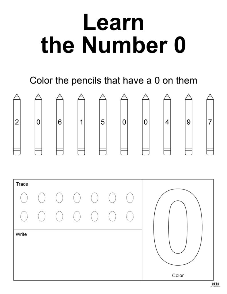 Number tracing worksheets