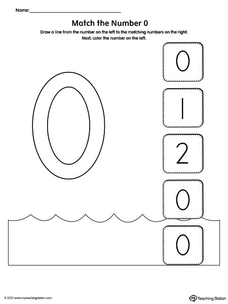 Match the number printable worksheet