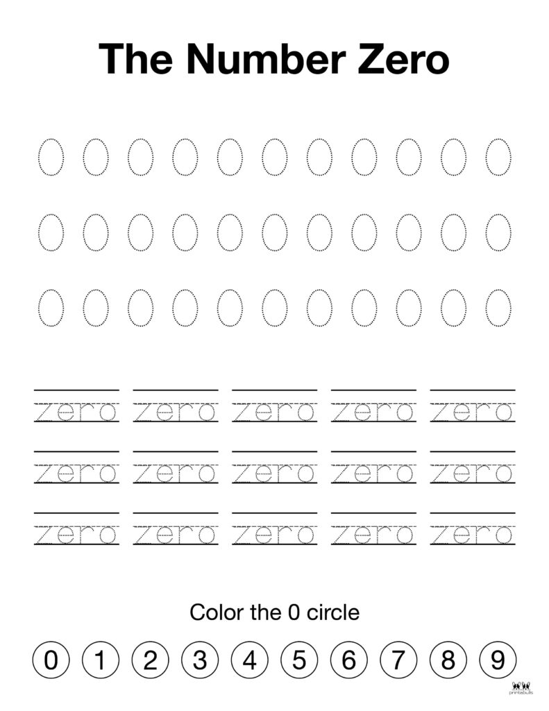 Number tracing worksheets