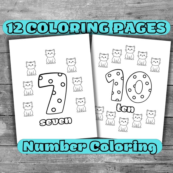 Numbers printable coloring page worksheets for